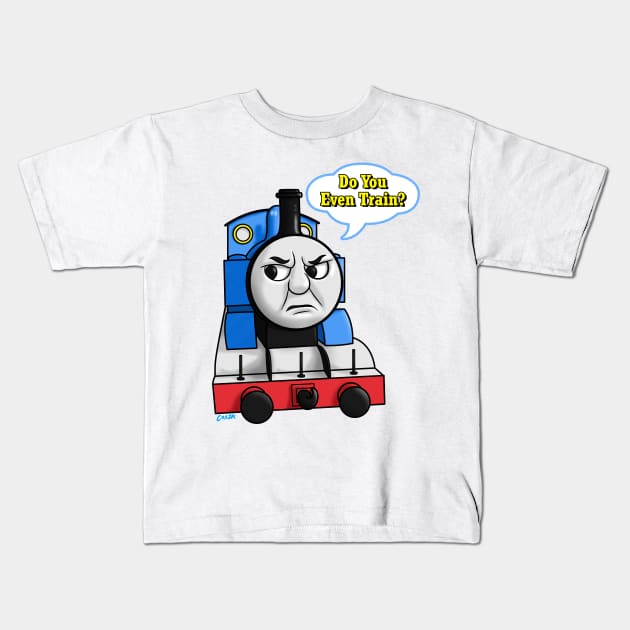 "Do you even train?" Thomas Kids T-Shirt by corzamoon